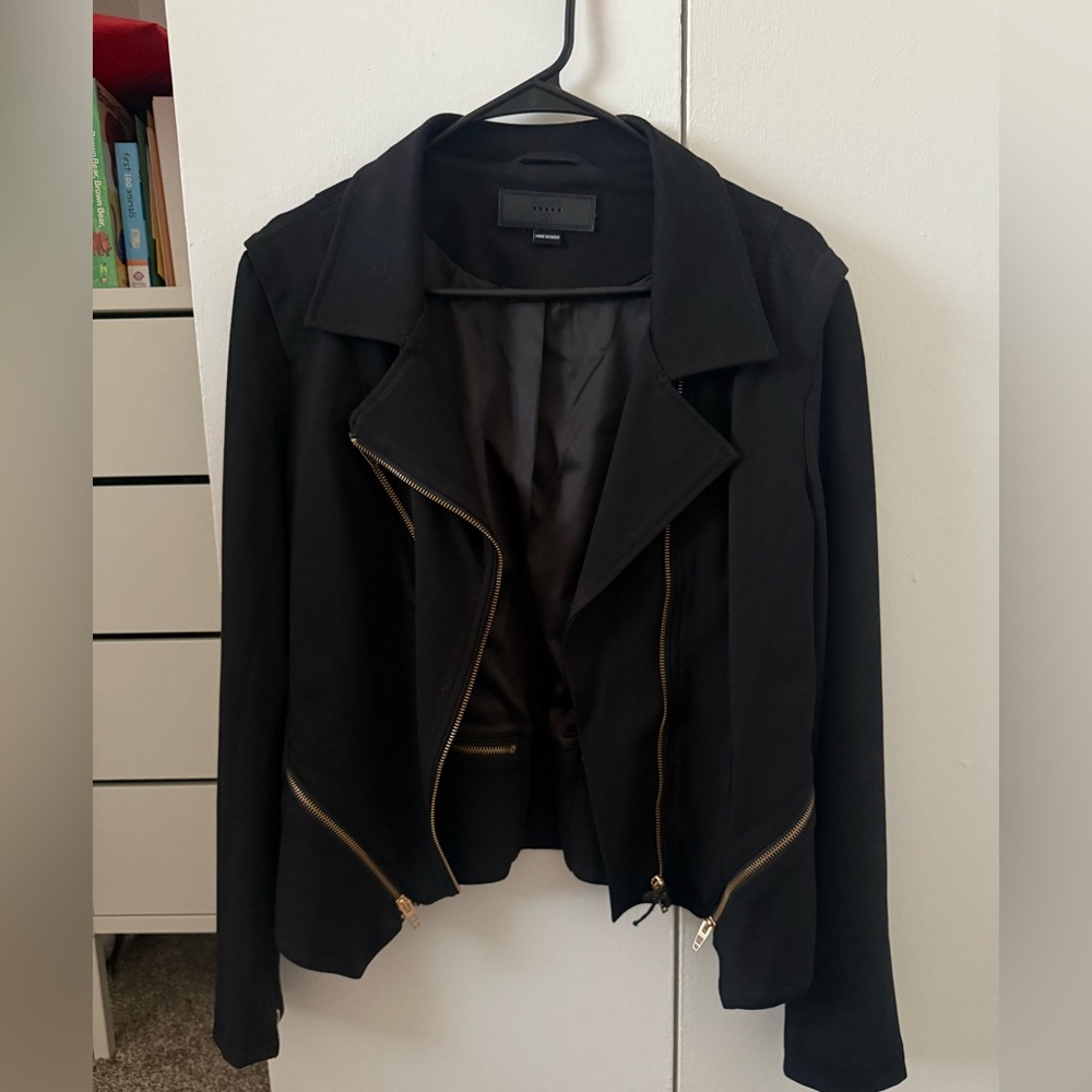 Black Jacket with Gold Zippers